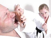 Barefoot Karate Facekicks