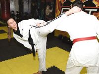 Barefoot Karate Facekicks