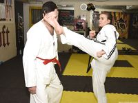 Barefoot Karate Facekicks