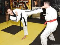 Barefoot Karate Facekicks