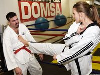 Barefoot Karate Facekicks