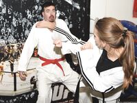 Barefoot Karate Facekicks