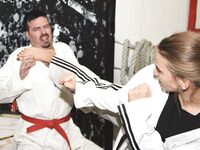 Barefoot Karate Facekicks