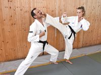 Barefoot Karate Facekicks