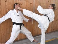 Barefoot Karate Facekicks
