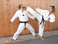 Barefoot Karate Facekicks