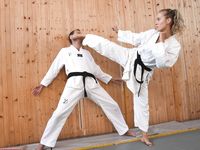 Barefoot Karate Facekicks