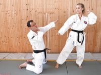 Barefoot Karate Facekicks