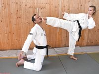 Barefoot Karate Facekicks