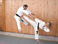 Barefoot Karate Facekicks