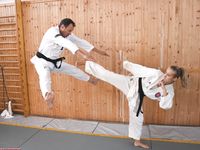 Barefoot Karate Facekicks