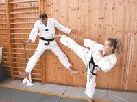 Barefoot Karate Facekicks