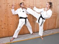 Barefoot Karate Facekicks