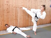 Barefoot Karate Facekicks
