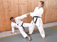 Barefoot Karate Facekicks