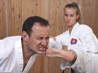 Barefoot Karate Facekicks