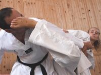 Barefoot Karate Facekicks