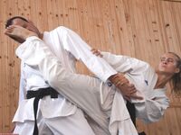 Barefoot Karate Facekicks