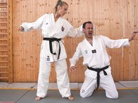 Barefoot Karate Facekicks