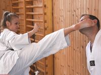 Barefoot Karate Facekicks