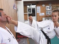 Barefoot Karate Facekicks