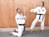 Barefoot Karate Facekicks