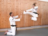 Barefoot Karate Facekicks