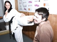 Barefoot Karate Facekicks