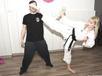 Barefoot Karate Facekicks