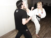 Barefoot Karate Facekicks