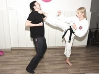 Barefoot Karate Facekicks