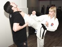 Barefoot Karate Facekicks