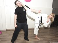 Barefoot Karate Facekicks