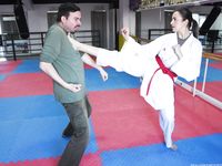 Barefoot Karate Facekicks