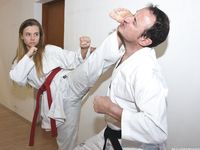Barefoot Karate Facekicks