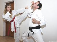 Barefoot Karate Facekicks