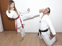 Barefoot Karate Facekicks