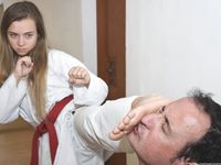 Barefoot Karate Facekicks