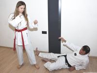 Barefoot Karate Facekicks