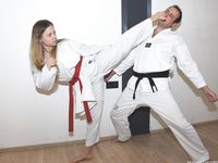 Barefoot Karate Facekicks