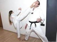 Barefoot Karate Facekicks