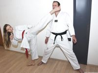 Barefoot Karate Facekicks
