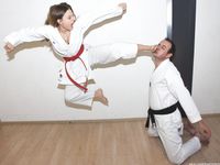 Barefoot Karate Facekicks