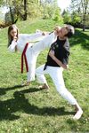 Barefoot Karate Facekicks