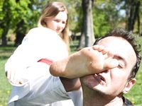 Barefoot Karate Facekicks