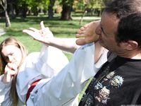 Barefoot Karate Facekicks