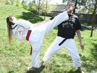 Barefoot Karate Facekicks