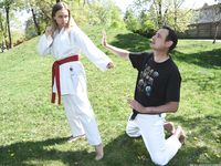 Barefoot Karate Facekicks