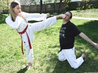 Barefoot Karate Facekicks
