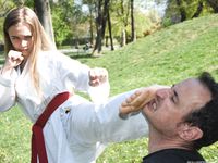 Barefoot Karate Facekicks